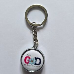 Floral "G" Monogram Keychain